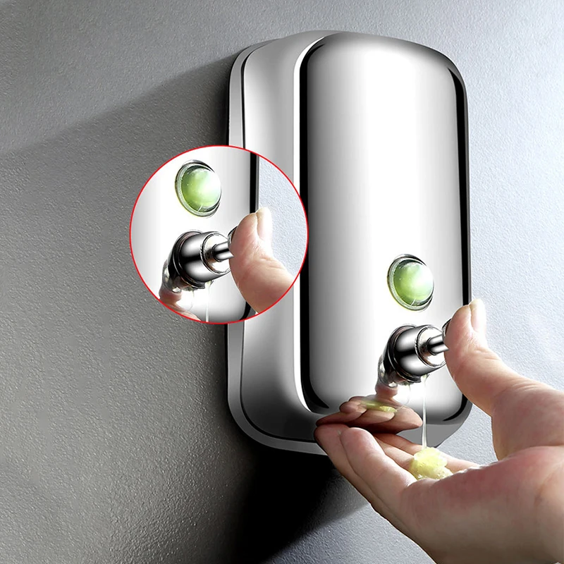 

500/800/1000Ml Soap Dispenser Stainless Steel Wall Mount Bathroom Liquid Soap Detergent Shower Gel Storage Bottle Toilet Kitchen