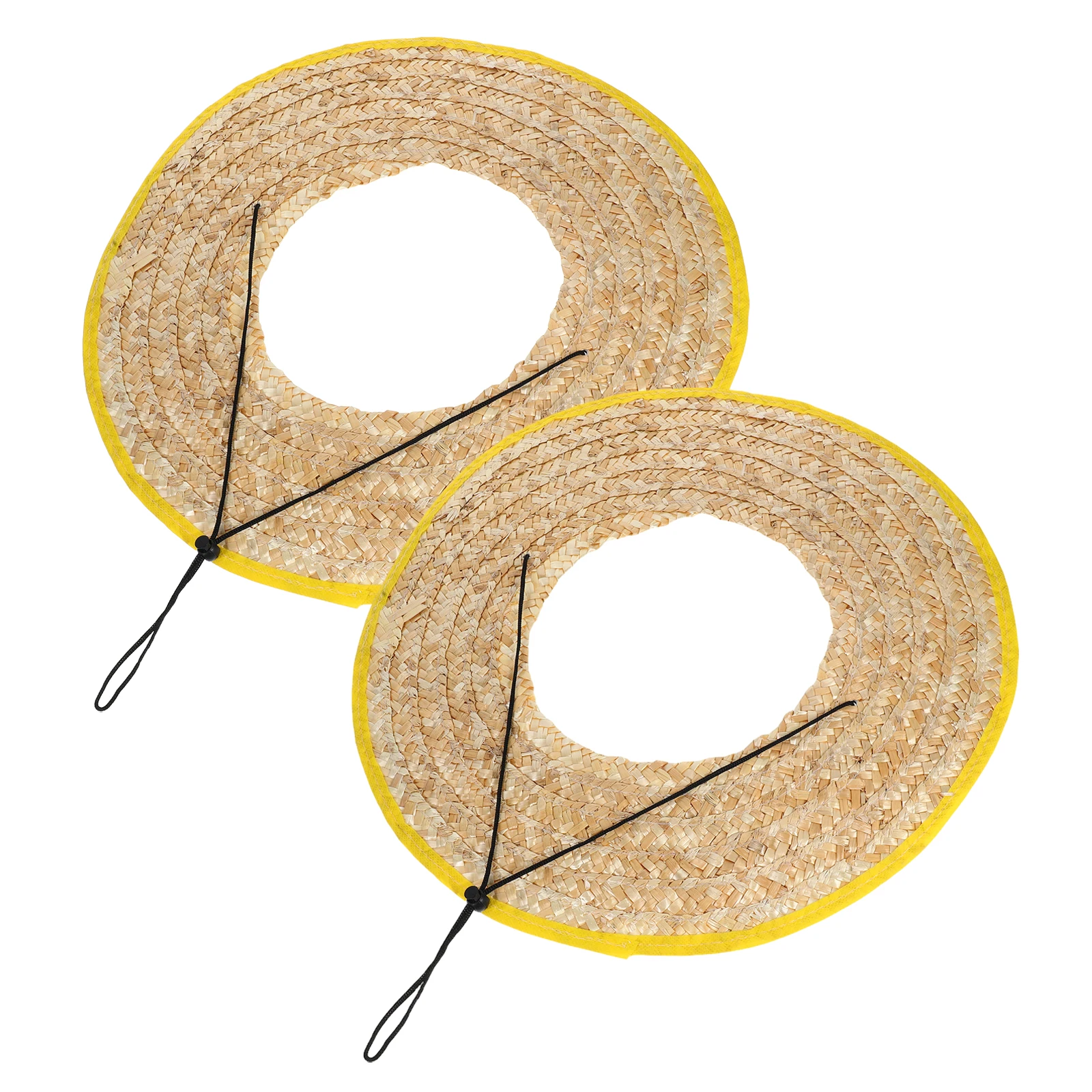 

2 Pcs Hard Hat Brim Sun Protection Large Straw Hats for Men Summer Beige Construction Attachments Outdoor