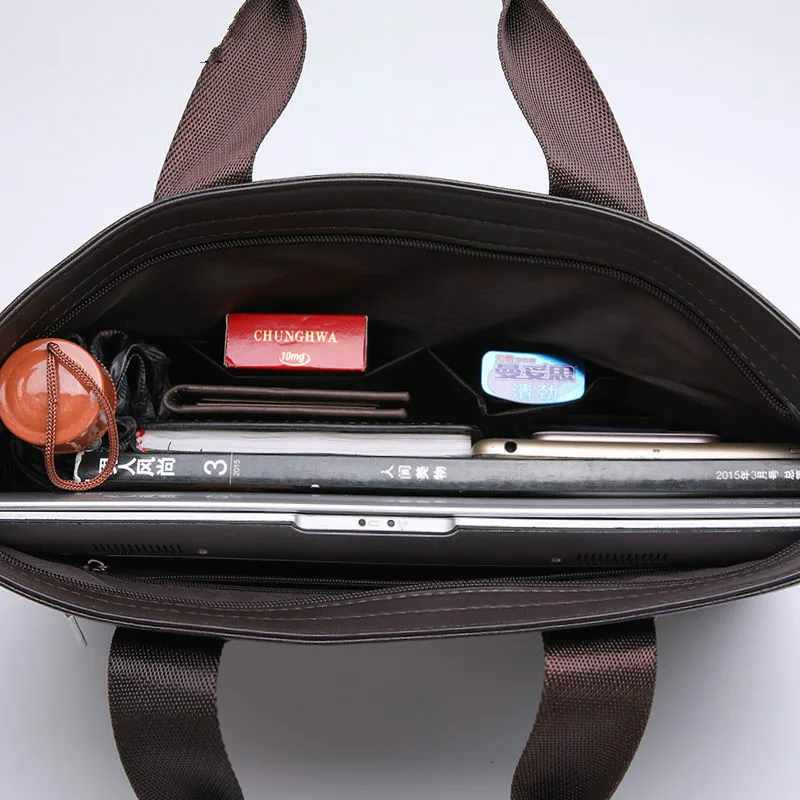 Sac à main de voyage en cuir PU pour hommes, étuis à bombes d\'affaires, sac messager lancé, fourre-tout pour Macbook 13.3, 14, 15.4 pouces, sacs