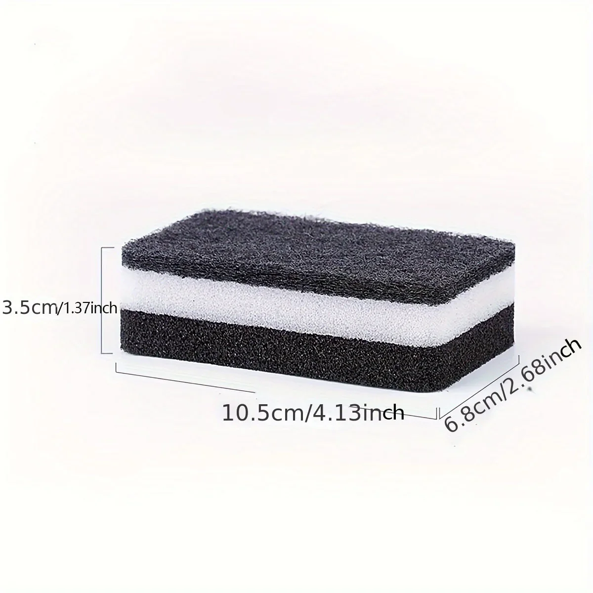 5/10pcs-Black sandwiched white double-sided thickened dishwashing sponge, scouring cloth, kitchen cleaning and stain removal