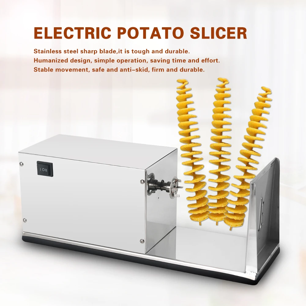 For Automatic Spiral Potato Cutter Potato Stick Spiralizer Stainless Steel Tornado Curly Fries Twister Slicer Kitchen Tools Food
