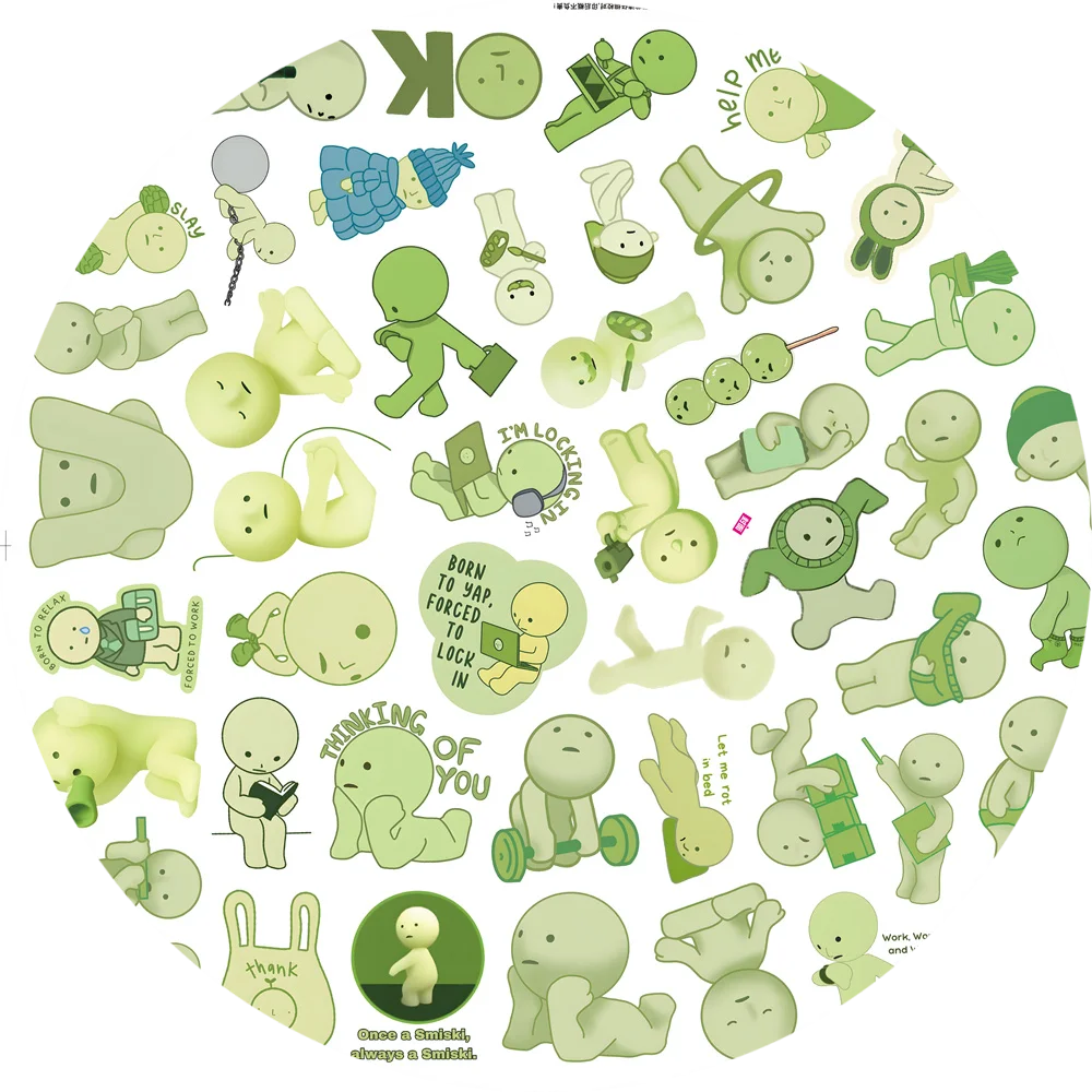 58 قطعة ملصقات Smiski سوني الملاك Smiski العمل ملصق مائي DIY بها بنفسك الهاتف الغيتار المحمول دفتر حقيبة كوب ملصق مقاوم للماء #1