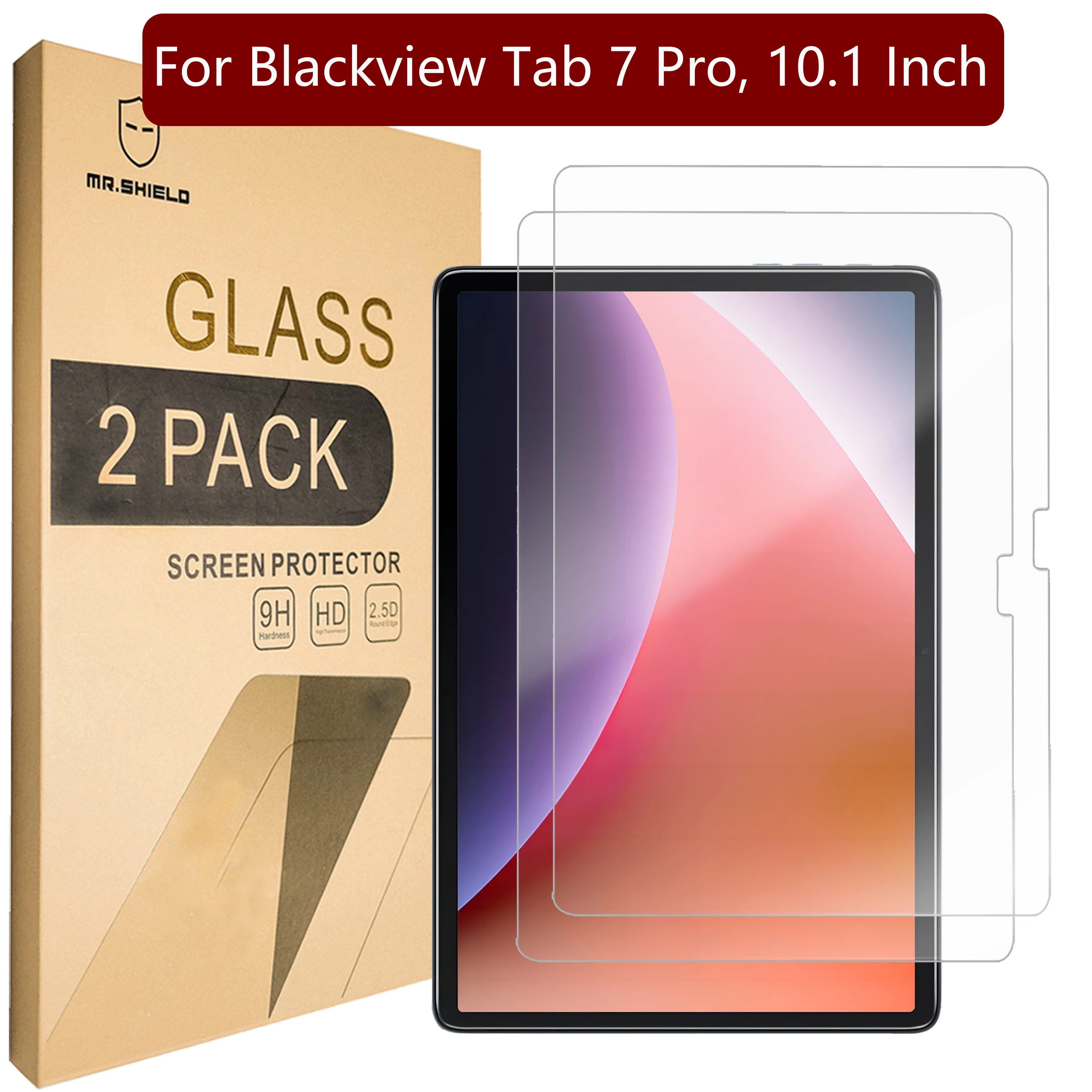 

Mr.Shield Screen Protector compatible with Blackview Tab 7 Pro,10.1 Inch [Tempered Glass] [2-PACK] [9H Hardness]