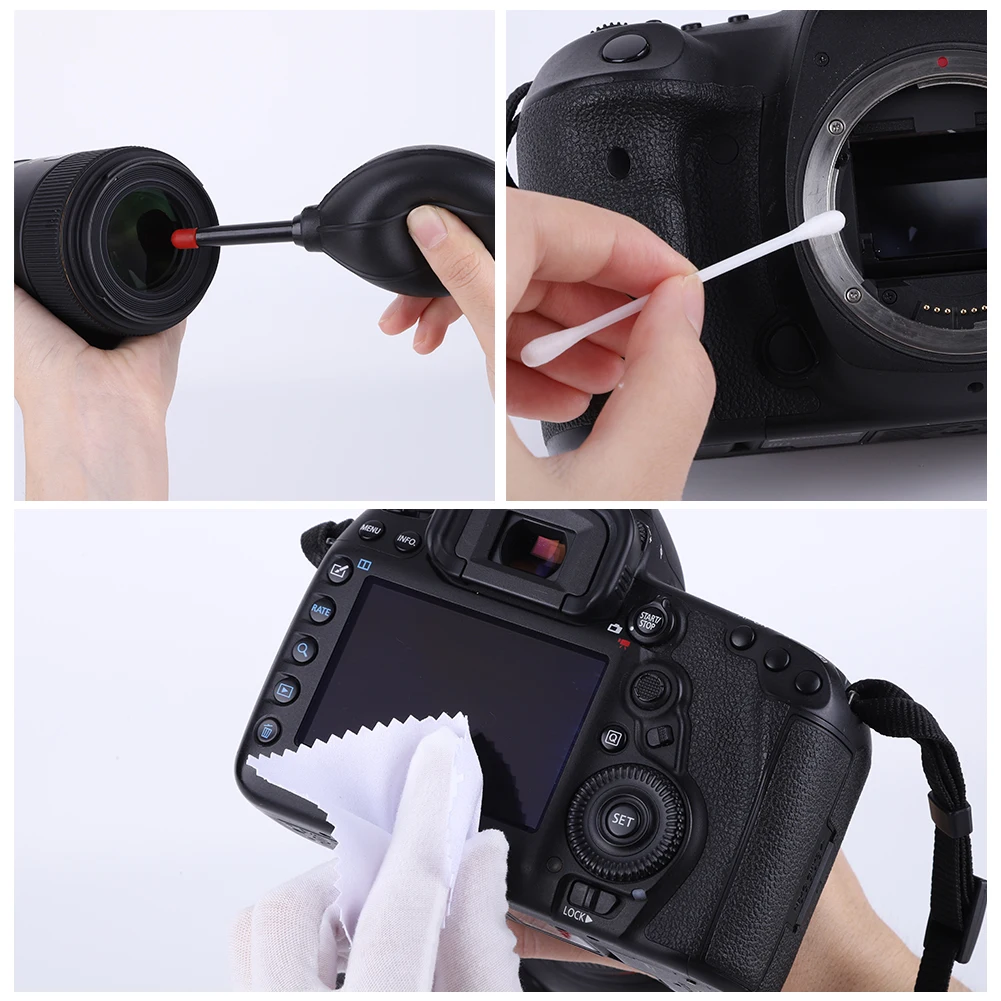 Kit de nettoyage d'appareil photo professionnel, 32 pièces, avec souffleur d'air, Kit de nettoyage de capteur de caméra pour appareils photo DSLR, objectif d'ordinateur et de Smartphone