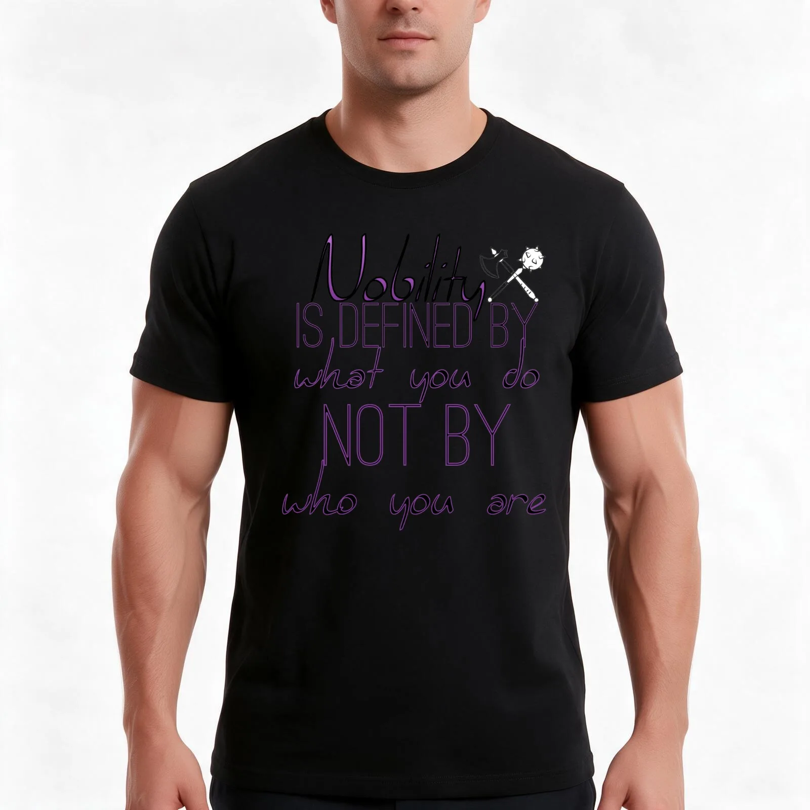 Merlin-Inspired Nobility T-Shirt, Summer Casual Cotton Tee, Oversized Streetwear Tops, Vintage Graphic Print, Unisex Men Women