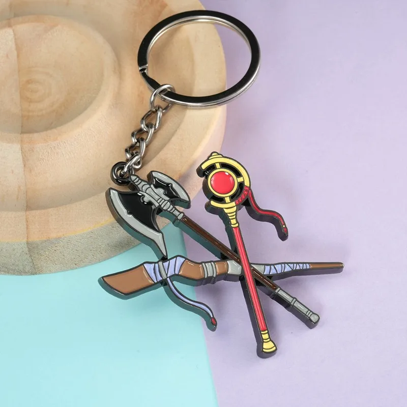 

New Hot Frieren: Beyond Journey’s End Magic Wand Elf Props Metal Key Chain Souvenir Backpack Pendant Decoration Gifts