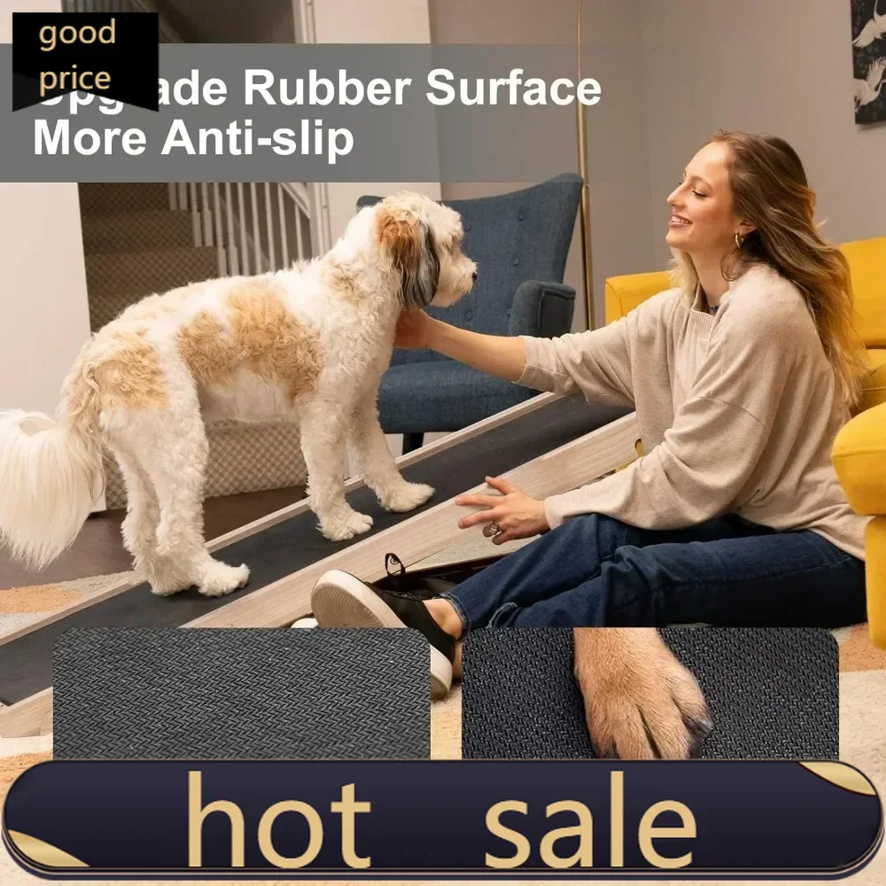

BestsellerHot salesFolding Wooden Extra Long Dog Ramp, Non-Slip Rubber Mat, 63" for High Bed/Couch/Car, 5 Levels Adjustable Pet