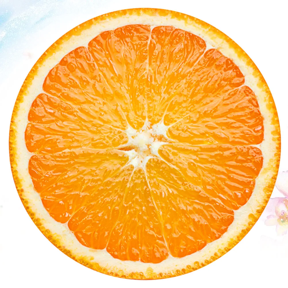 

3 Orange Stickers Round Tile 3D Floor Three-dimensional Bathroom Waterproof