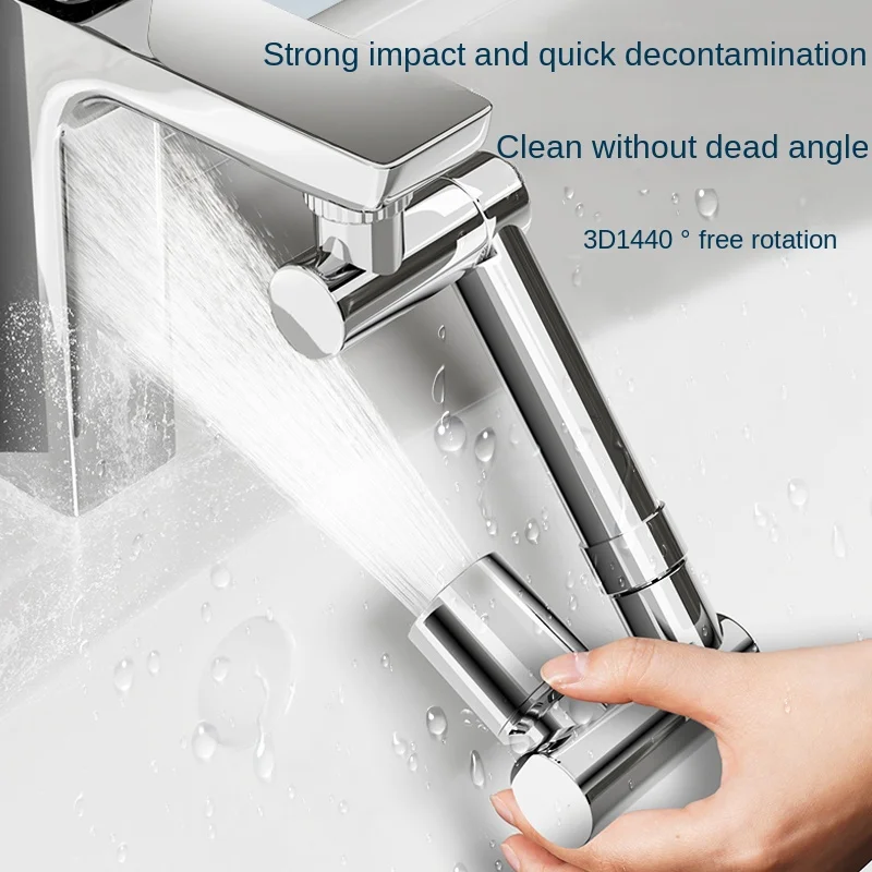 Metal Copper 1440° Rotation Faucet Aerator Extender Swivel Robotic Arm Faucets Extension Nozzle Kitchen Saving Water Sprayer