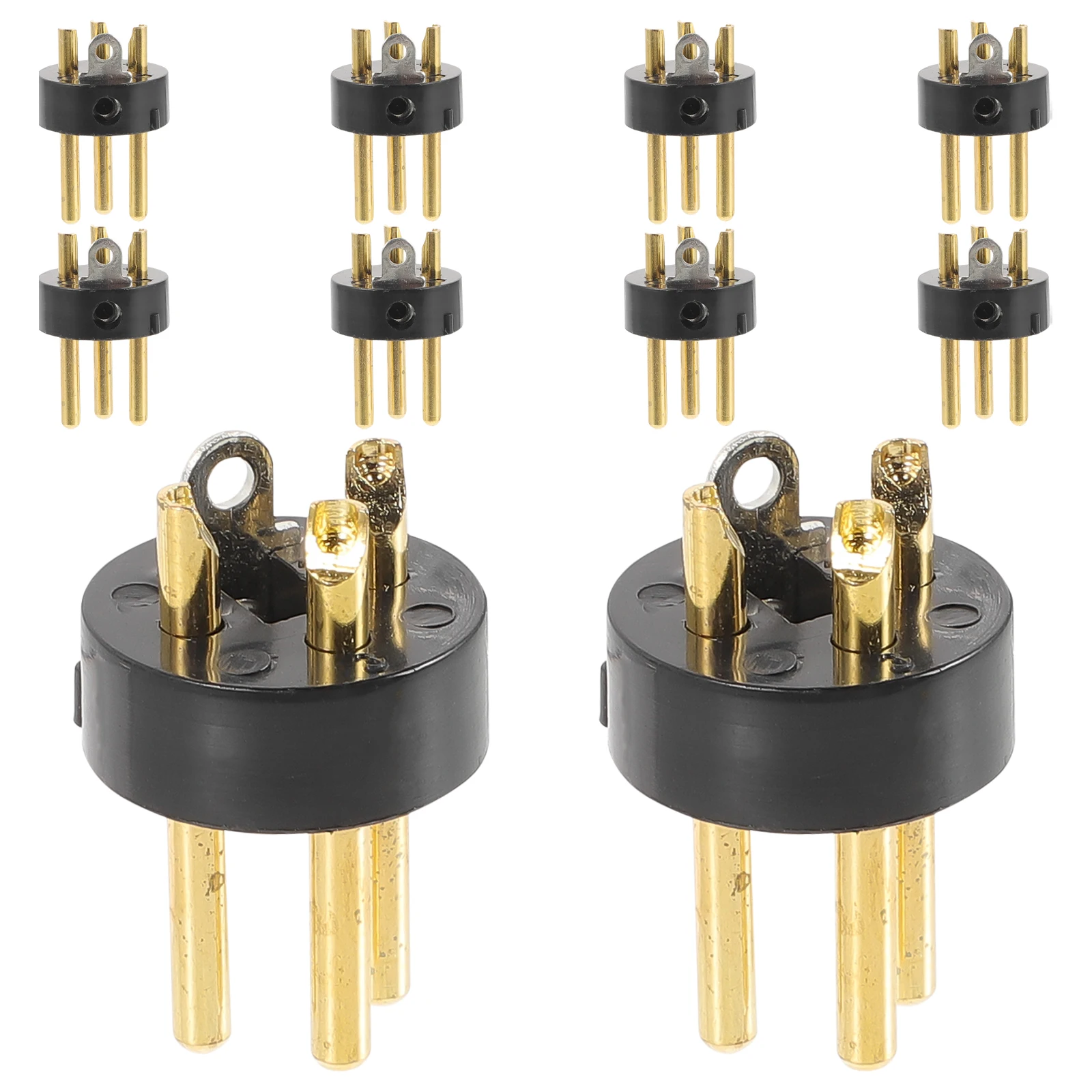 10pcs Gold Plated 3 Pin Xlr Connector Microphone Ktv Audio Audio Conversion Speaker Cable Adapter Mic Plug Female Male