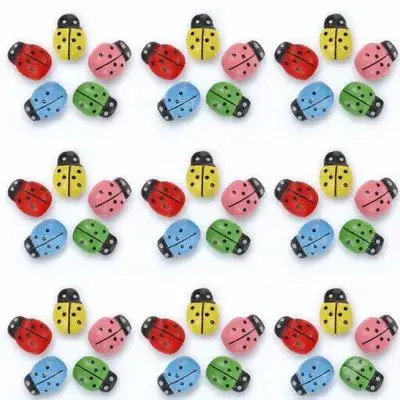 100 قطعة الخنفساء الخشبية الصغيرة مقاوم للماء الخنفساء الخشبية ل ديكور تررم الملونة عطلة الديكور لتقوم بها بنفسك دمية مصغرة