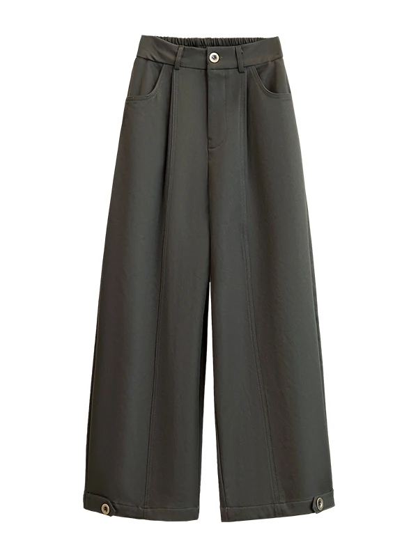 High Waist Wide Leg Straight Cut Loose Casual Pants Autumn Winter New Fashion plus Size Women's Clothing Slimming Drapey Trou... 5