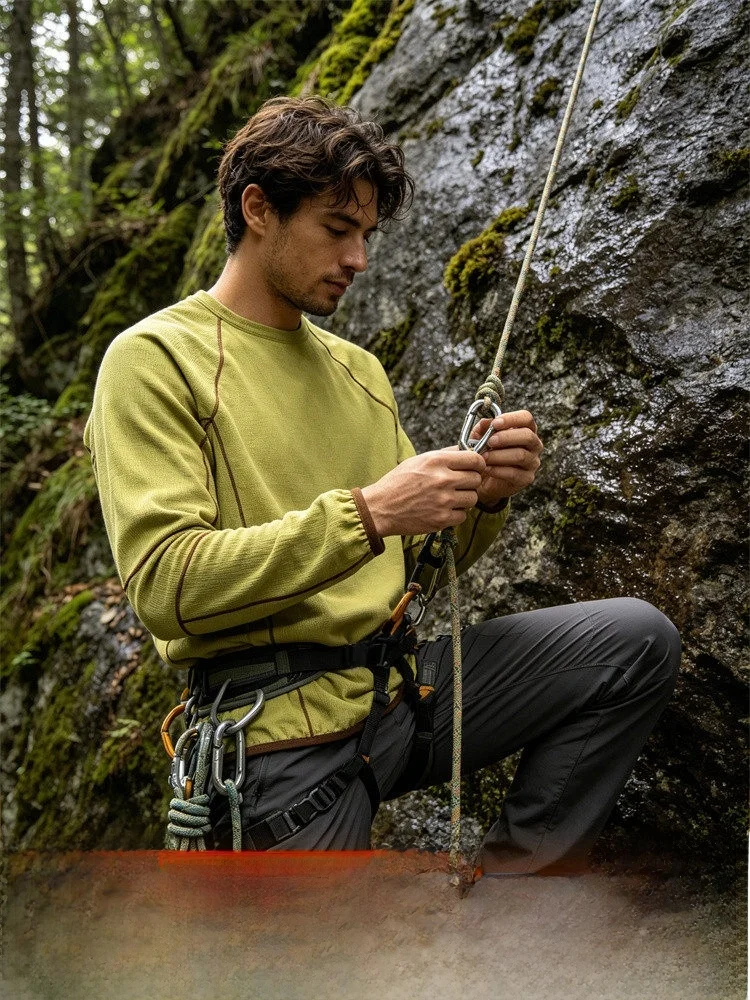 Outdoor Mountain Series Moisture Wicking Quick Dry Long Sleeve Unisex Loose Fit Cycling Hiking Base Layer Shirt T-Shirt