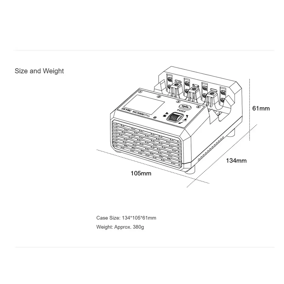 SKYRCNC 充電器 NC3000 PRO NiMH NiCd バッテリー PD/QC AA/AAA カラーLEDスクリーン APP制御 4スロット充電器 放電機能付き