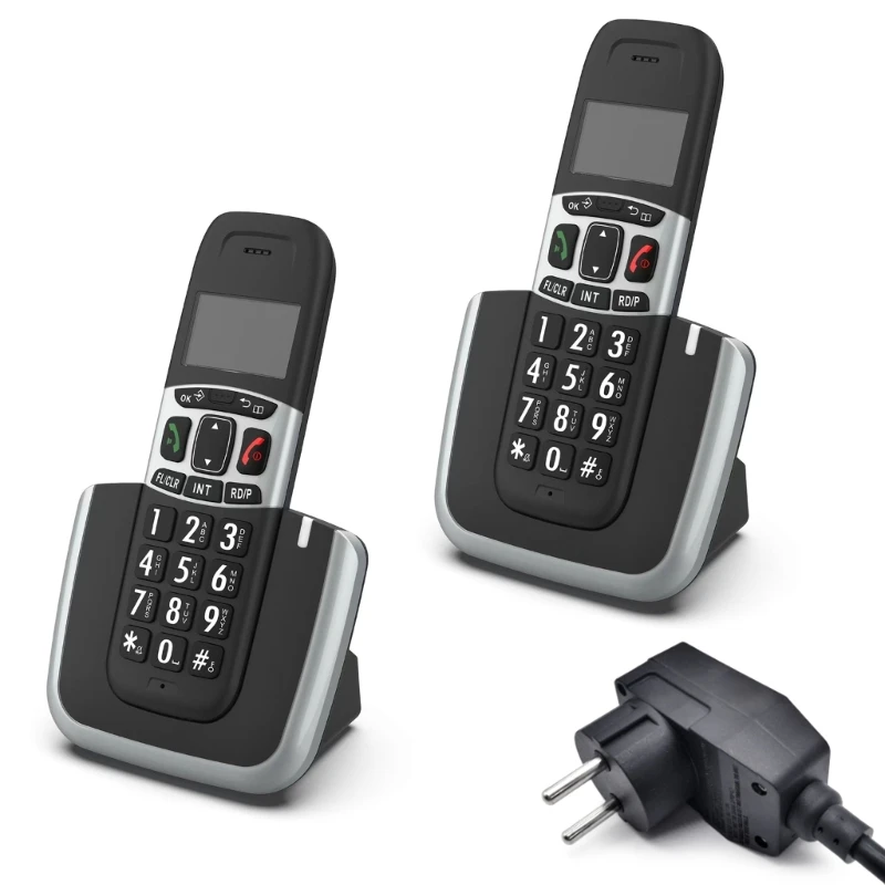 D1004-D Digital Cordless Phone for Business Offices Home RHandheld Phone Low Radiation with LCD CallerID Storage Redials