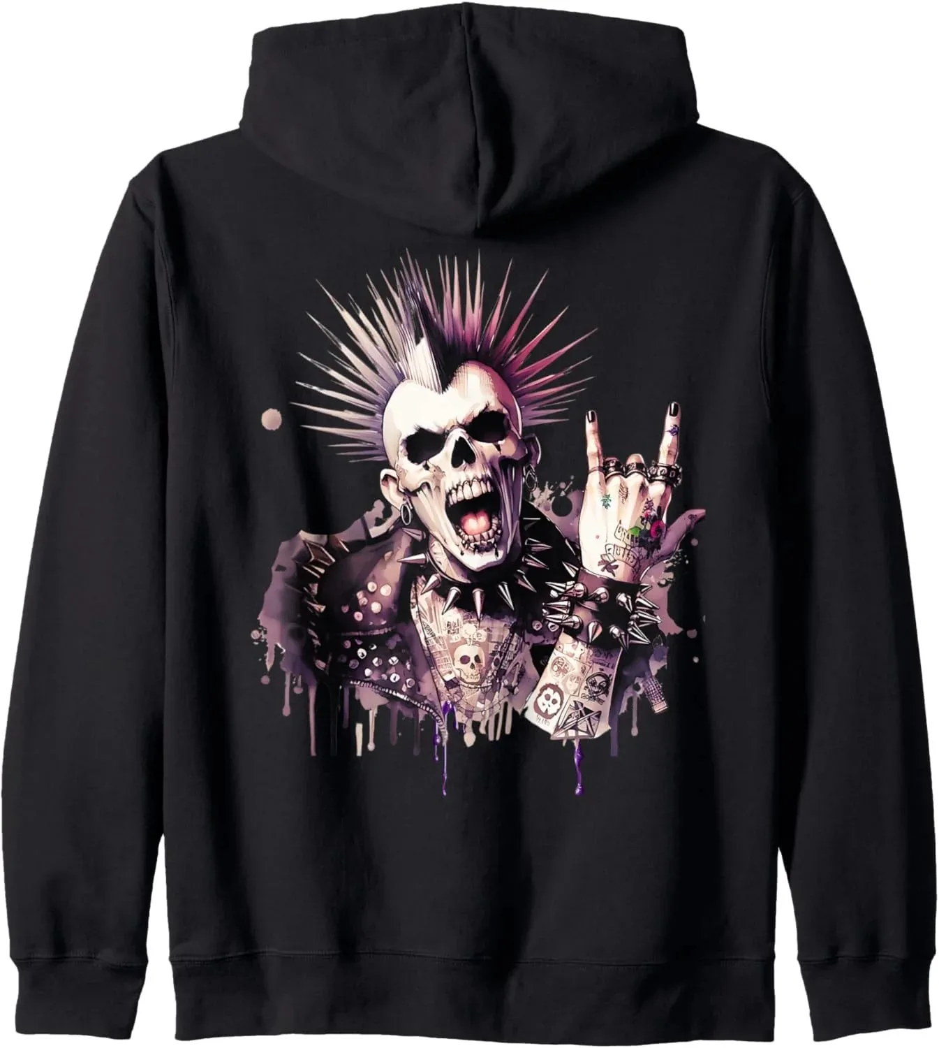 

Autumn and Winter Whimsical Punk - Rocker Cotton Hoodie, Perfect for Expressing Rock Spirit