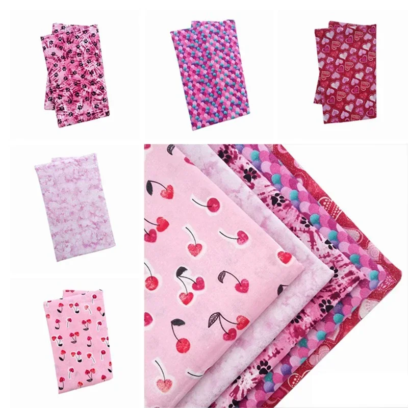 5Pcs Patchwork Fabric Pure Cotton Cloth Sewing Quilting Fabric Needlework Material Floral Printed Handcraft Patchwork Fabric