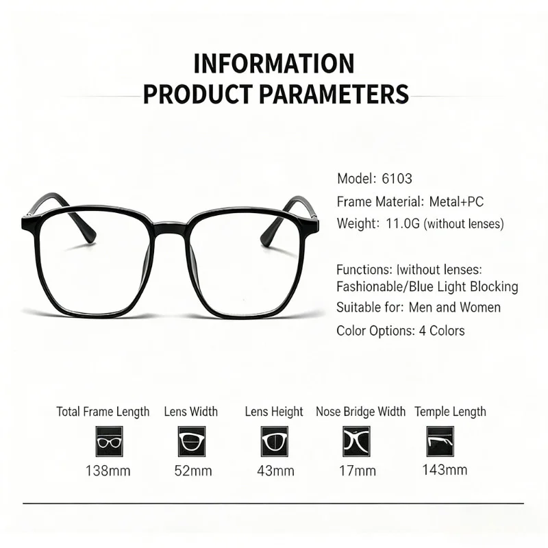 Lesebrille für Männer und Frauen mit Blaulichtfilter, Vollrand-Computerbrille, Dioptrien 0 +1,0 +1,5 +2,0 +2,5 bis +4,0 – Detail 6