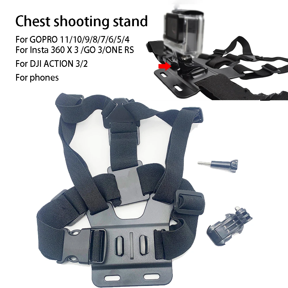 For INSTA 360 X 3 Accessories First-Person Shooting Accessories Action Camera Chest Shooting Stand For Go pro 12 Shooting Mount