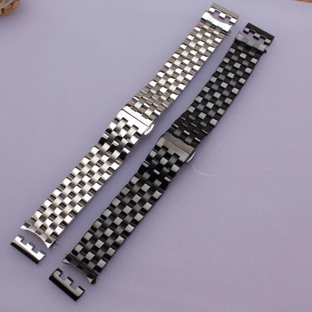 حزام الساعات 16 18 19 20 21 22 مللي متر جديد ل Seiko Timex تيسو كاسيو منحني ينتهي الفولاذ المقاوم للصدأ حزام الرجال سوار ساعة عالي الجودة