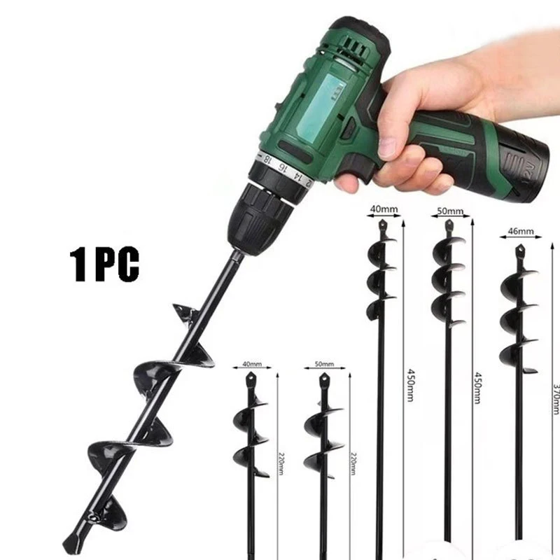 ZK20 Garden Auger Spiral Drill Bit Flower Planting Hole Digger Drill Bit Yard Gardening Bedding Planting Auger Spiral Hole Drill