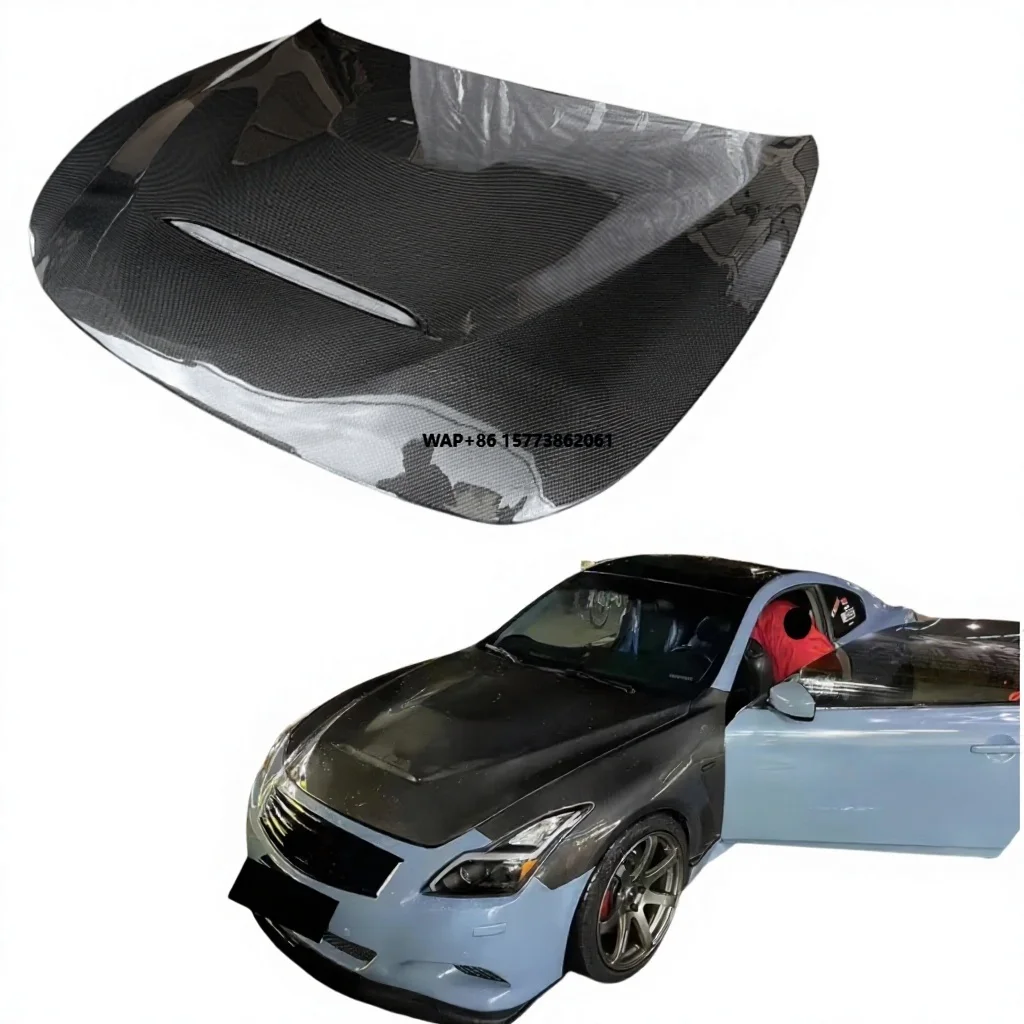 

GTS Style Carbon Fiber Engine Hood Modification Body Kit for Infiniti G37 2-door Carbon Fiber Hood