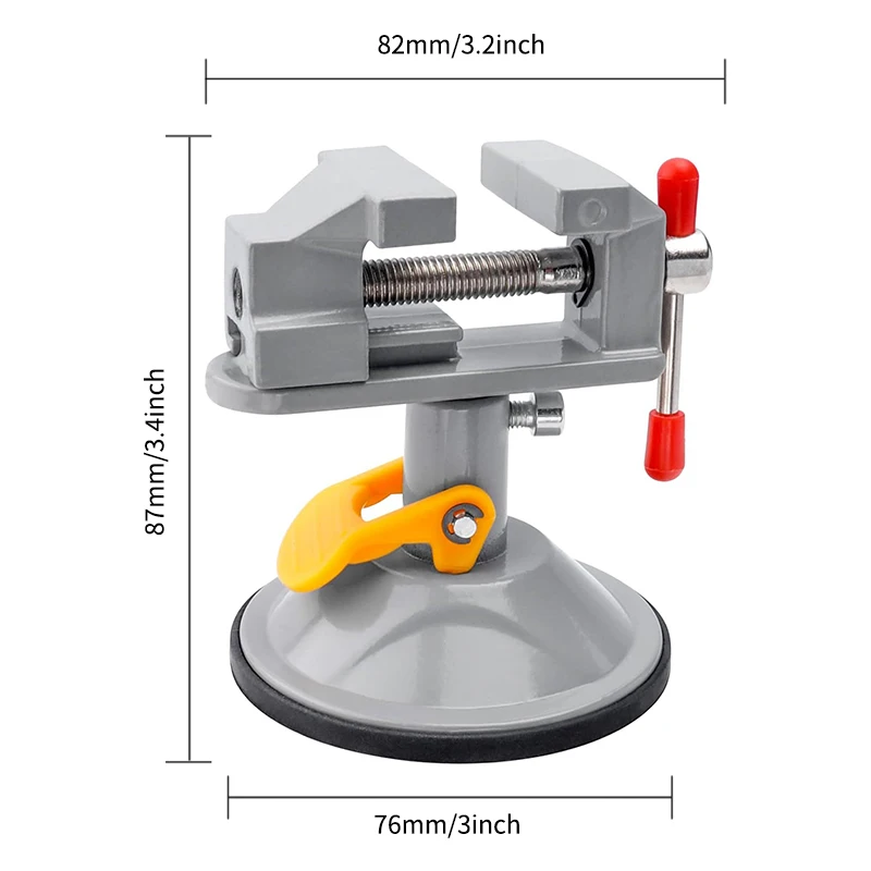 Universal Mini Table Bench Screw Clamp, Engraving Table Vice, 360 Rotatable Adjustable Table Vise, Suction Cup Base, Universal M