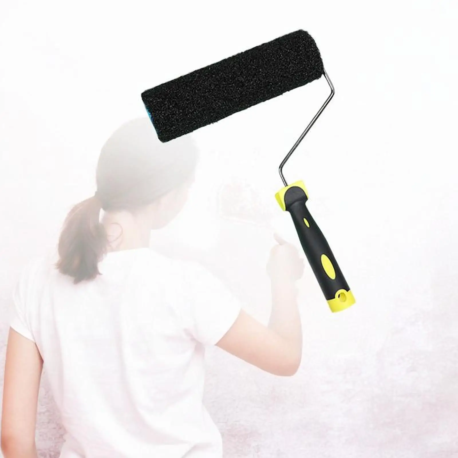 

9-дюймовый валик для рисования, кисть для рисования, профессиональная нейлоновая щетина, нескользящая ручка для рисования стен, дверей, трафаретная мебель «сделай сам»