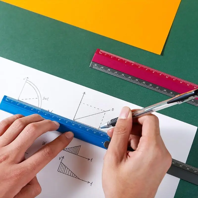 A2UD 15cm-30cm Righello Simple Folding Metal Stationery Regola pieghevole per i bambini delle scuole
