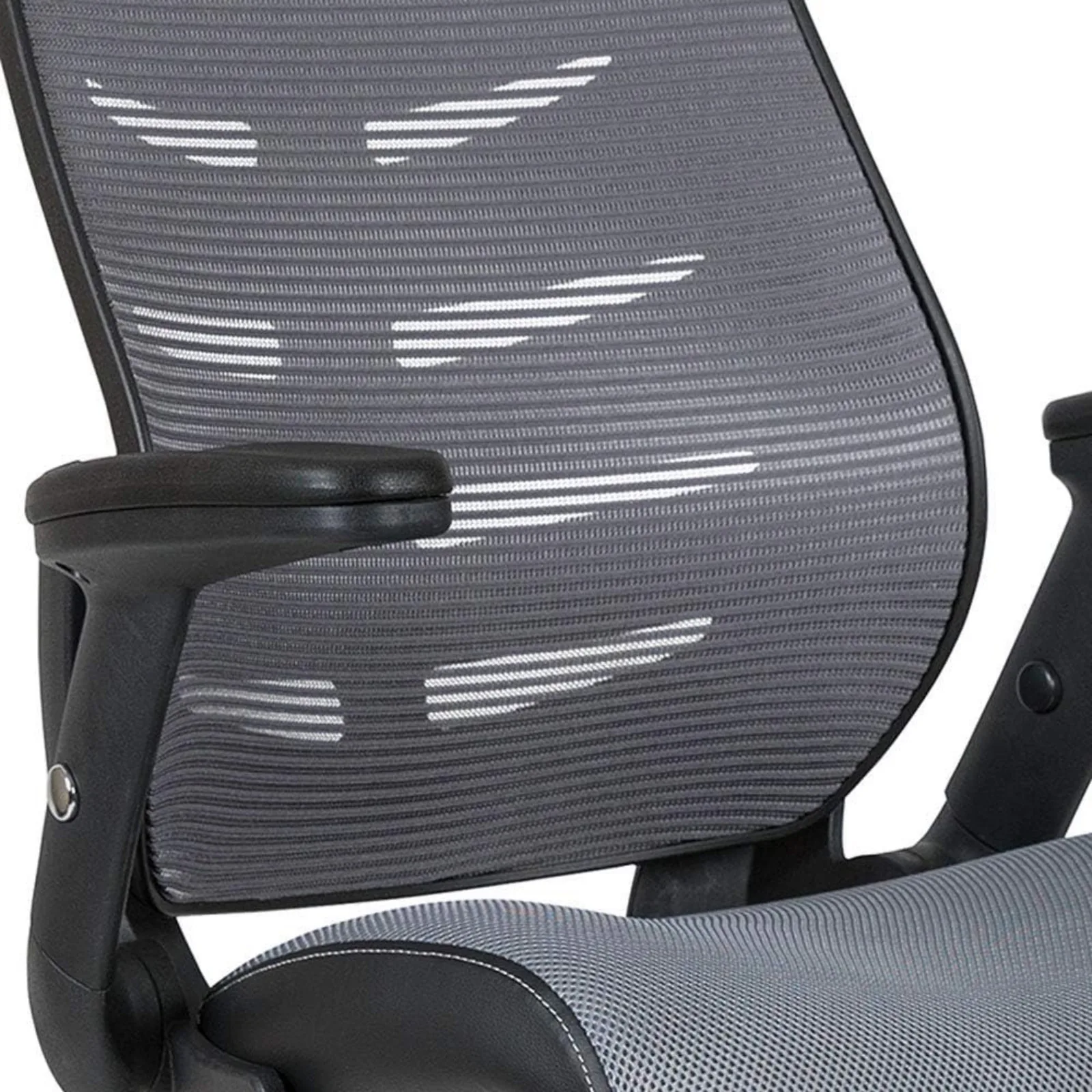 US Kale High-Back Ergonomic Mesh Office Chair with Flip-Up Arms and Adjustable Foot Ring, Spine-Back Tall Executive Swivel Chair