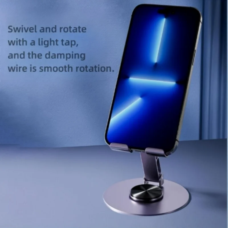 Telefonständer 360 ° Rotierbarer Handyhalter aus Vollmetall-Aluminium, Universelle Halterung mit Klappbarem Doppelwellen-Design, Stabil und Sturzsicher – Detail 4