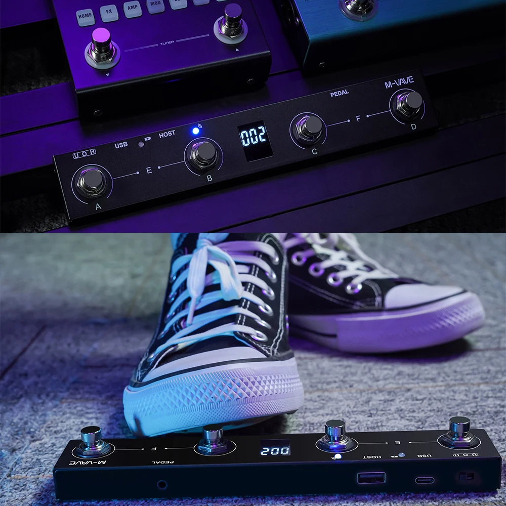 

M-VAVE CHOCOLATE PLUS MIDI Bluetooth Controller Pedal Flipper Controller Pro Keyboard 4 Buttons Foot Switch