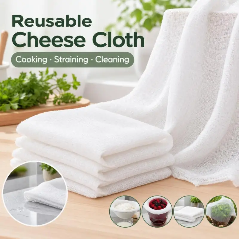 1.5/2/3/4yards Reusable Cotton Fiber Mesh Strainer Cheese Beer Tofu Homebrew Filter Cloth Kitchen Food Ferment Strainer Tool