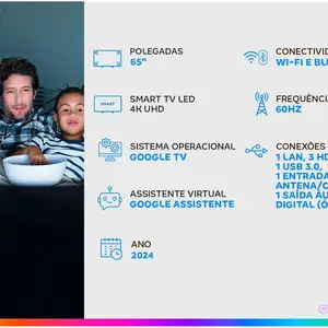 Smart TV 65 8 principais vendas televisão smart tv - №3