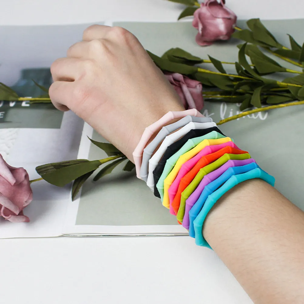 6Pcs Silicone Wristbands Rubber Bracelets Skin Friendly for Adults Sports Games Party Favors Silicone Bracelet