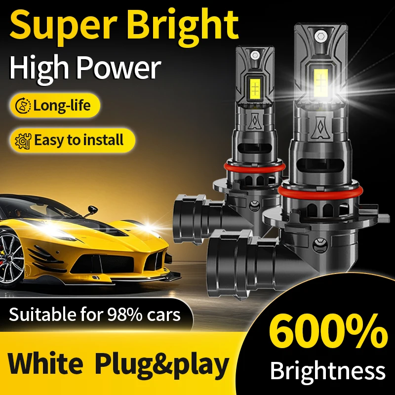 

2PCS LED Headlights Hi/Low Beam Lamp 9005 HB3 9006 HB4 LED Car Headlight Bulb Super Bright White Fog Lamps For Cars Plug & Play