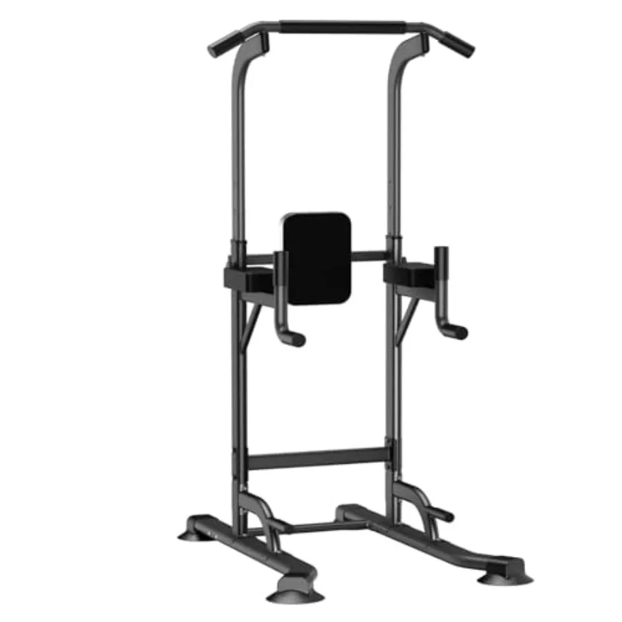 

Home gym power tower: steel, black, adjustable for pull-up, dip, and strength training