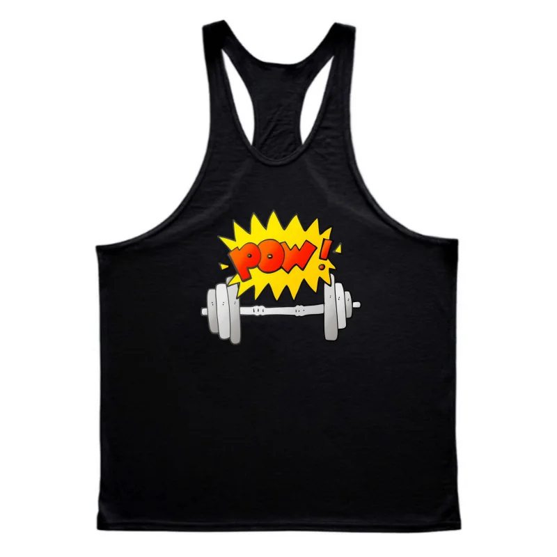 Stringer Fitness Chaleco sin mangas para hombre, detalle de correa fina con espalda cruzada, material transpirable para demandar sesiones de entrenamiento de gimnasia