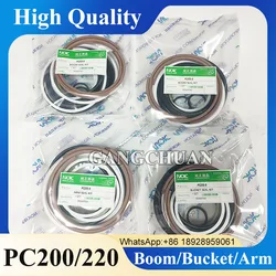 4 Sets  pc200-8 pc220-8 boom bucket arm seal for Komatsu Excavator cylinder seal kit