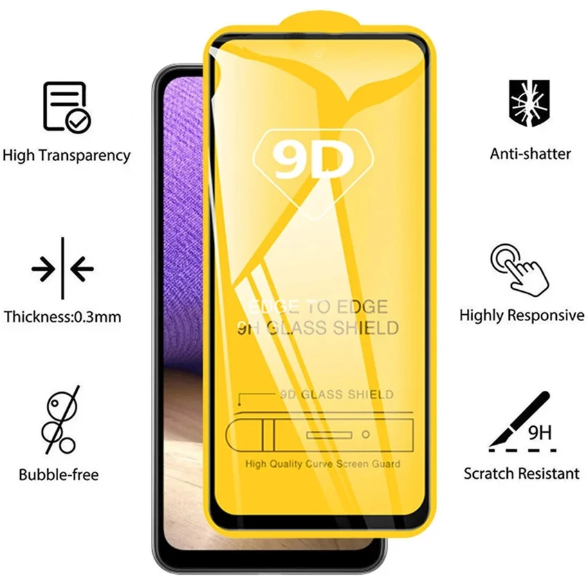 1-5 uds 9D vidrio templado para Vivo Y35 Y33 Y02A Y02T Y03 Y16 Y19 Y17S Y36 Y22 Y33T Y74S Y33S Y31 Y72 Y53S Y52S Protector de pantalla