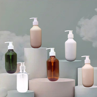 1pc plastic bottle 300ml plastic shampoo bottle round shoulder brown transparent shower gel hand sanitizer foam bottlev