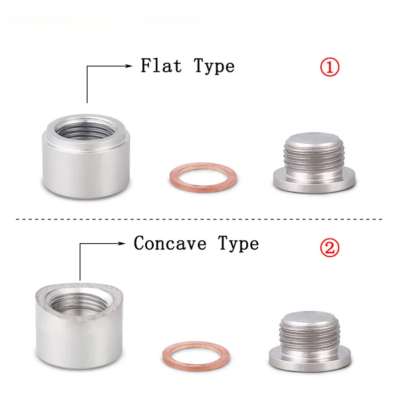 

Car M18 x 1.5 Thread O2 Sensor Bung Stainless Steel Oxygen Mounting Bungs and Plugs Adapter Exhaust Weld in Bung With