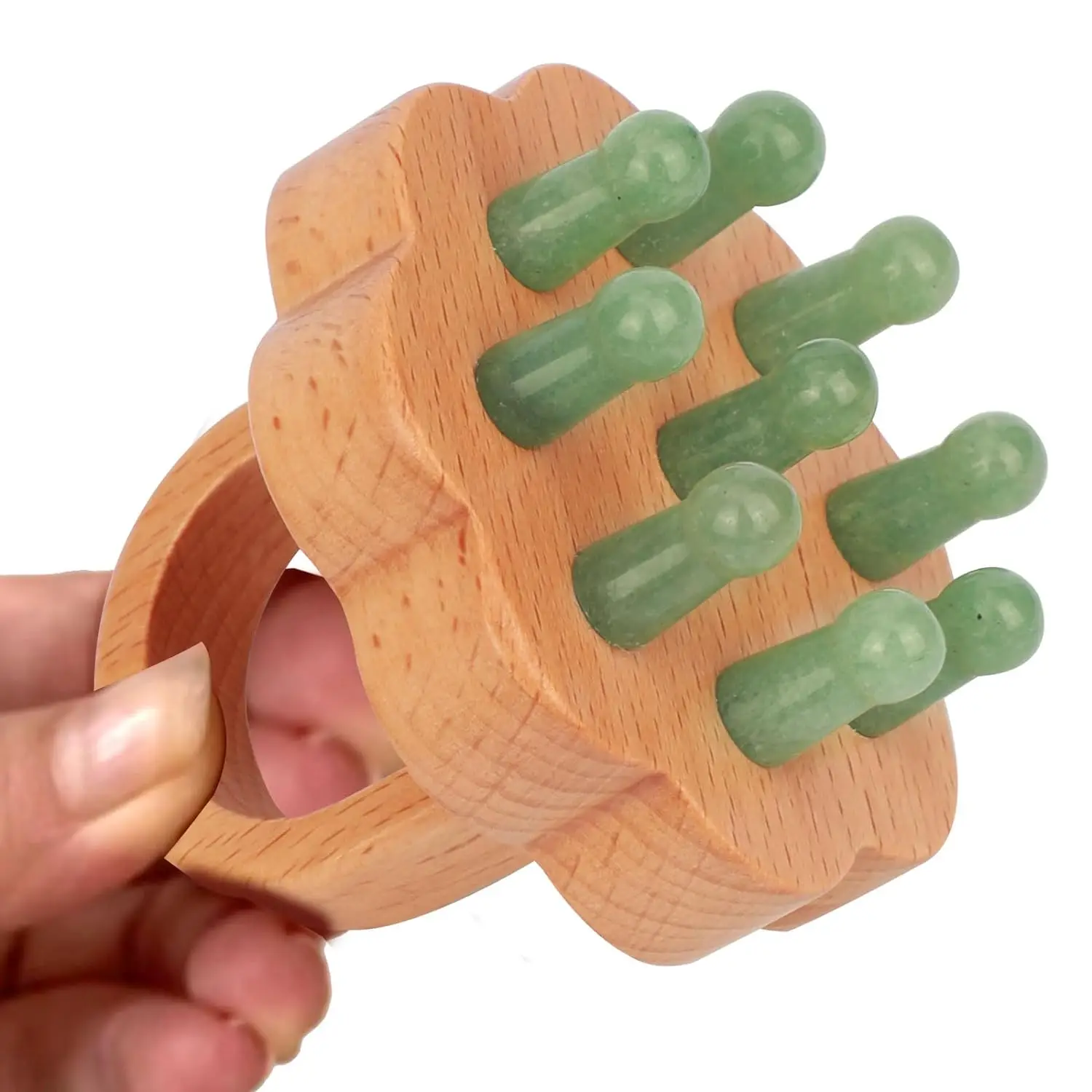 

STLF Массажер для кожи головы с логотипом, расческа для кожи головы, нефритовая деревянная расческа для головы, расслабляющий массажный инструмент для снятия роста волос, головы