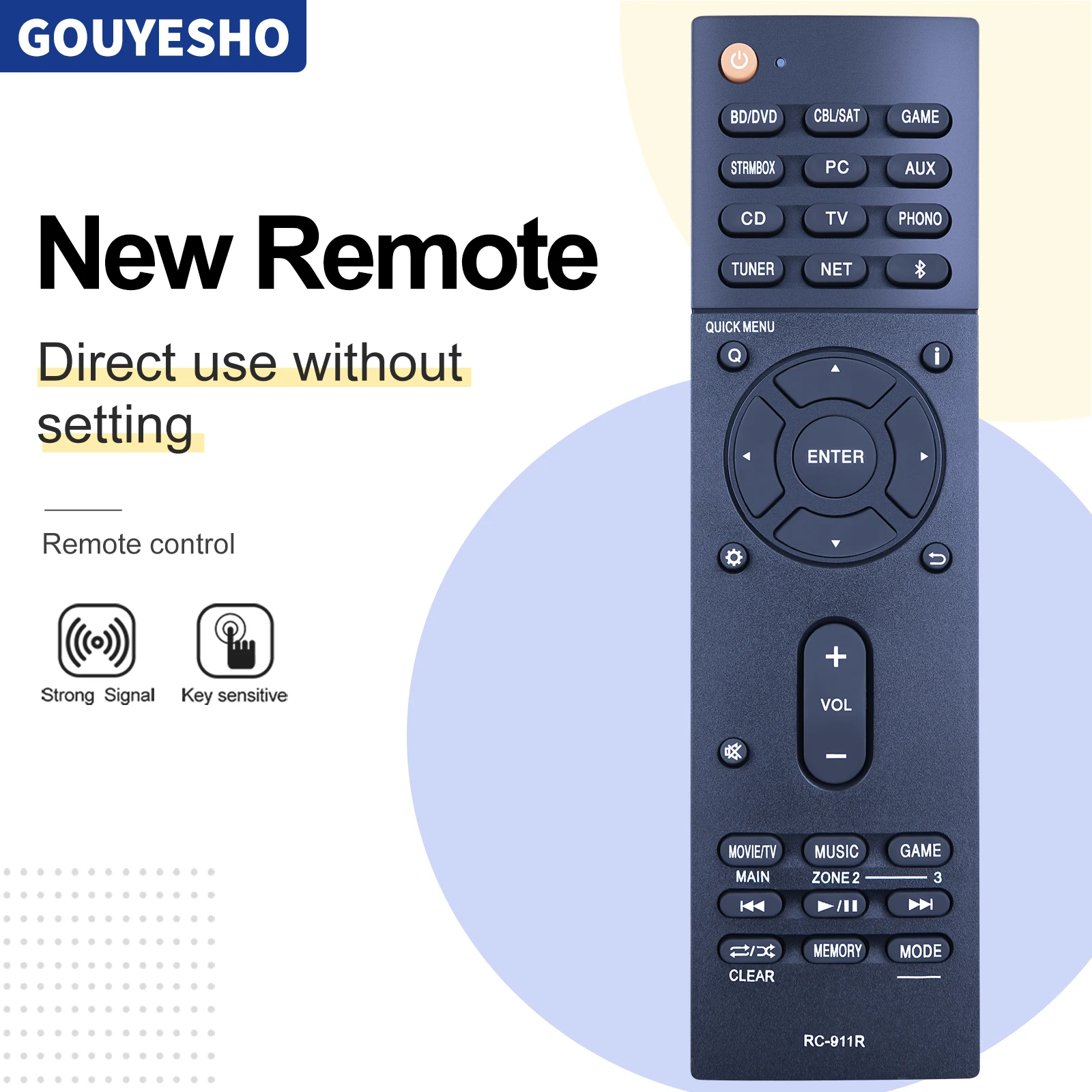 New RC-911R Remote Control for Onkyo AV Receiver Speaker TX-NR578 TX-DS787 TX-NR777 TX-NR686 HT-S7805 TX-RZ720 TX-RZ810 TX-RZ710