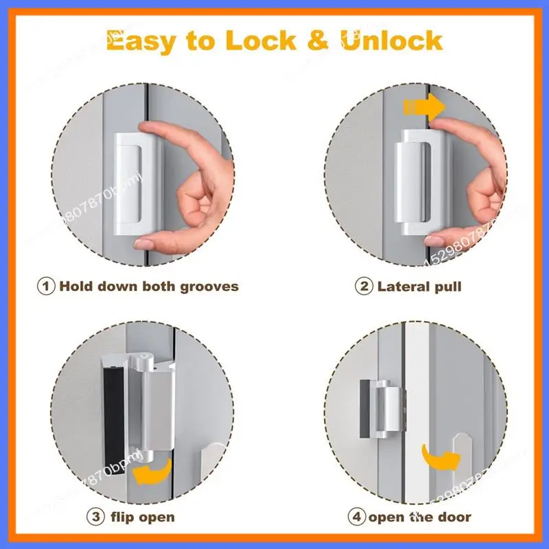 

BAAE 1Pack Door Reinforcement Lock With Screws Security Door Lock Home Proof Door Stopper Silver