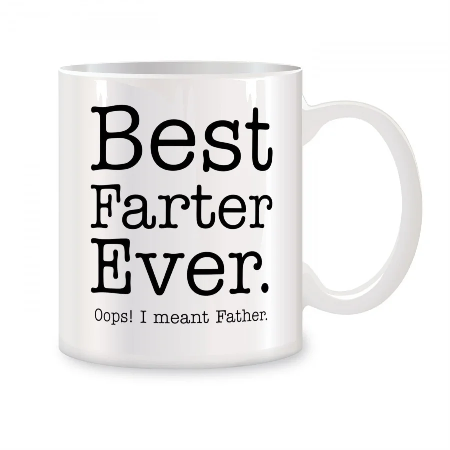 

Best Farter Ever Oops Meant Father Mugs For Him Husband, Grandpa Dad Birthday Novelty Coffee Ceramic Tea Cups White 11 oz