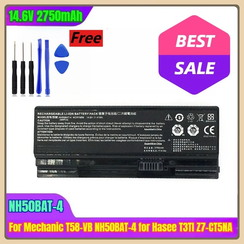 

Аккумулятор для ноутбука 14,6 В, 2750 мАч NH50BAT-4 для Mechanic T58-VB NH50BAT-4 для Hasee T3TI Z7-CT5NA