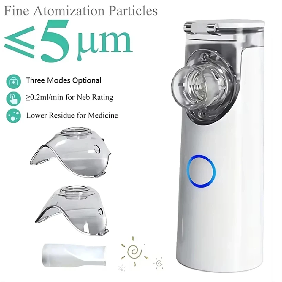 Atomizador portátil de mano para niños y adultos, dispositivo atomizador, nebulizador, malla silenciosa, Mini inhalador para asma
