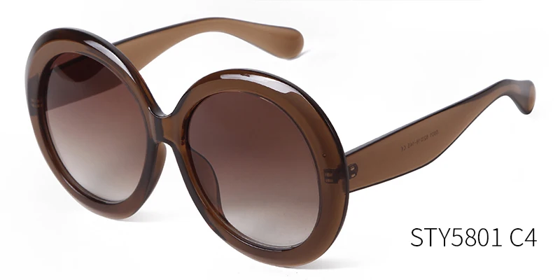 Trendige Runde Damen-Übergroße Sonnenbrille mit Dekorativem Schildpattrahmen, Bunte Herren-Sonnenbrille, Große Brillen, UV400-Schutz – Detail 17