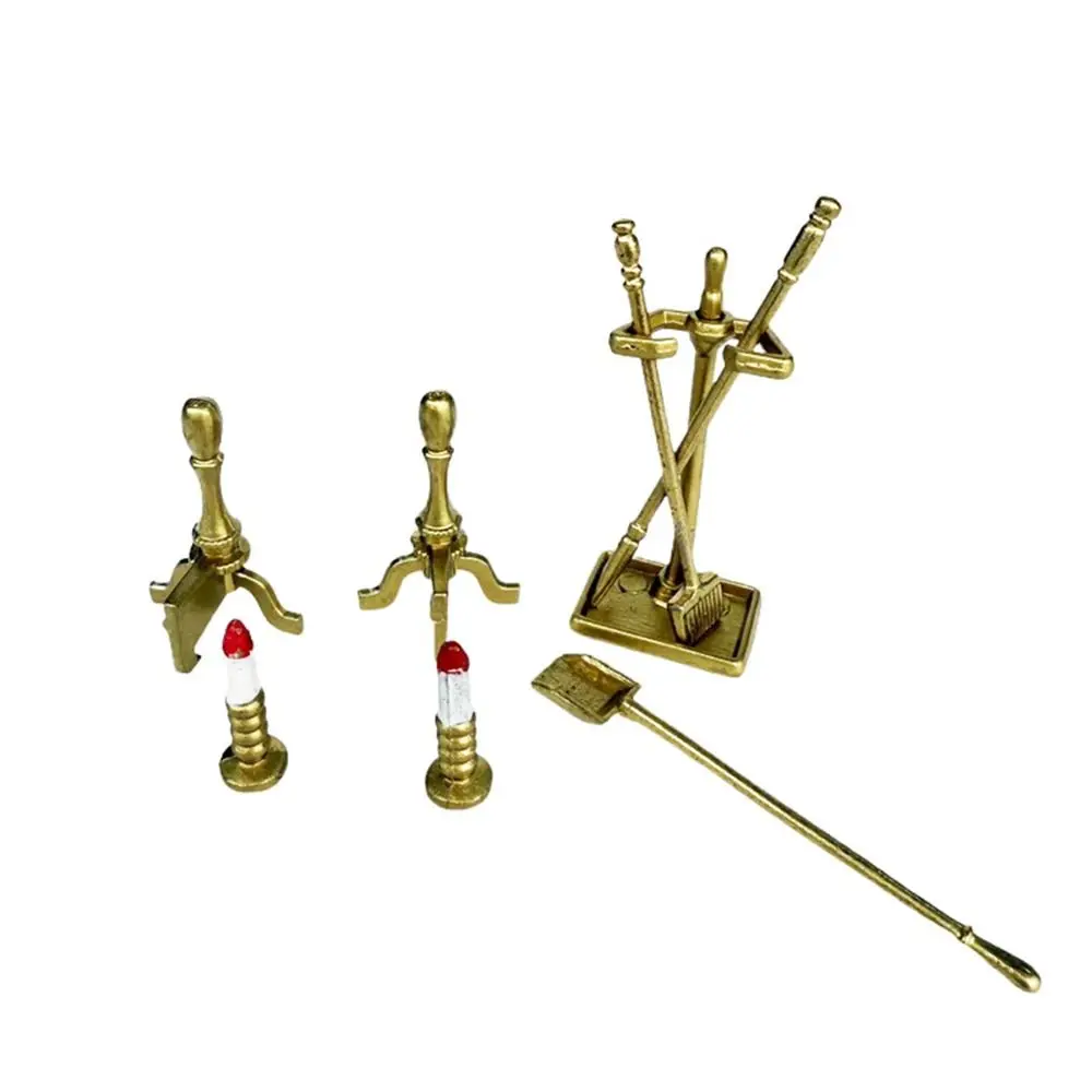 1/12 Scale Dollhouse Furniture Gold Soap Rack Miniature Paper Towel Rack Micro Landscape Fireplace Accessories